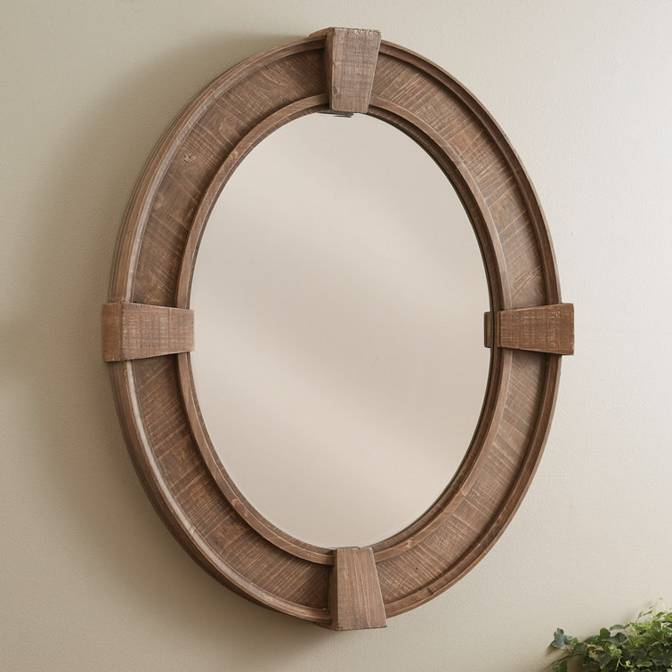 Millwood Pines Tecumseth Oval Wood Wall Mirror Wayfair
